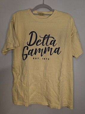Delta Gamma Yellow Comfort Colors T Shirt - Medium